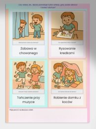 Karty obrazkowe "Co robić, gdy pada deszcz?"