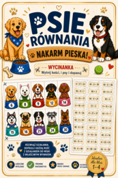 🦴 „Psie równania – Nakarm pieska! Wycinanka matematyczna dla klas 1–4”