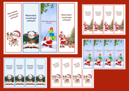 MIKOŁAJKI - Boże Narodzenie – zakładki do książek – zakładka – biblioteka - świetlica - wersja 3
