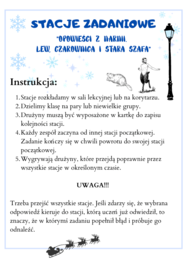 "Opowieści z Narnii" - lekcja w ruchu (stacje zadaniowe)