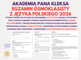 Akademia Pana Kleksa - czytanie ze zrozumienie, zadania egzaminacyjne, #egzaminósmoklasisty, zaproszenie, rozprawka, opowiadanie, #zadaniajęzykowe