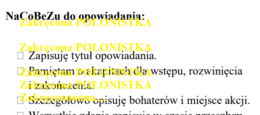 Opowiadanie - NaCoBeZu (kryteria sukcesu)
