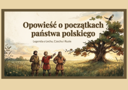 🦅LEGENDA O LECHU, CZECHU I RUSIE - legendy - prezentacja 12 slajdów + tekst legendy
