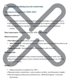 KRZYŻÓWKA - "POWSTANIA NARODOWE" - MATERIAŁ DYDAKTYCZNY