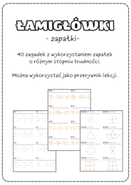 Łamigłówki matematyczne - zapałki. Zagadki klasa 4, klasa 5, klasa 6, klasa 7, klasa 8