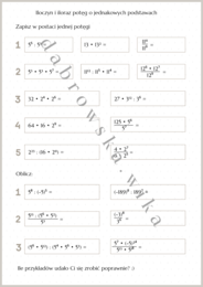 Iloczyn i iloraz potęg o jednakowych podstawach