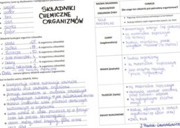 Składniki chemiczne organizmów - sketchnotka