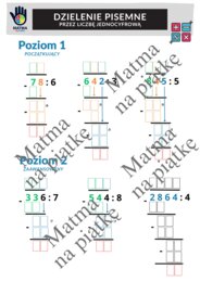 DZIAŁANIA PISEMNE - PAKIET/Dodawanie pisemne/Odejmowanie pisemne/Mnożenie pisemne/Dzielenie pisemne/Karty pracy/Klasa 4 SP./ Klasa 5 SP./ Klasa 6 SP.