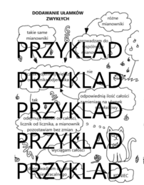 Działania na ułamkach zwykłych - klasy 4-6 (algorytm/notatka graficzna)