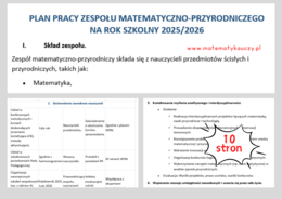 PLAN PRACY ZESPOŁU MATEMATYCZNO - PRZYRODNICZEGO / DOCX do EDYCJI - uniwersalny dla Szkoły Podstawowej i Szkoły Średniej