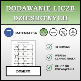 Domino - Dodawanie liczb dziesiętnych | matematyka