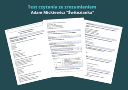 "Świtezianka" - test czytania ze zrozumieniem