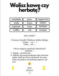 Wolę sok niż wodę. Ćwiczymy biernik! + ćwiczenia interaktywne