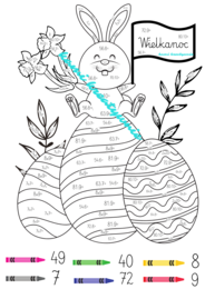 Wielkanocny plakat - mnożenie I dzielenie w zakresie 100