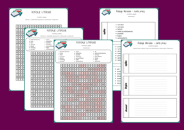 RODZAJE LITERACKIE - wykreślanka - EPIKA - LIRYKA - DRAMAT - karta pracy - powtórka - egzamin + odpowiedzi