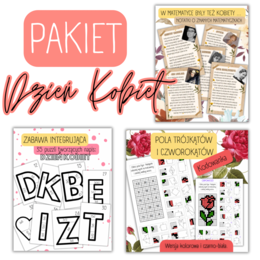 DZIEŃ KOBIET – pakiet 3 materiałów. Kodowanka/napis/znane matematyczki/pola figur/tabliczka mnożenia