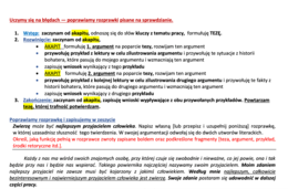 Ćwiczenia stylistyczne w redagowaniu rozprawki: teza, argument, rozwinięcie argumentu, przykład