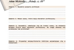 Karta pracy "Dziady, cz. III"