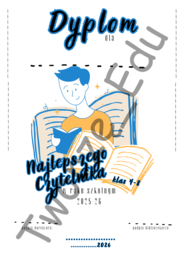 Dyplom Najlepszego Czytelnika i Najlepszej Czytelniczki klas 4-8