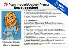 REWALIDACJA - Plan Indywidualnej Pracy Rewalidacyjnej: Niepełnosprawność intelektualna w stopniu lekkim, Bardzo niskie kompetencje językowe (brak mowy czynnej, echolalie), Trudności społeczne – izolacja, stereotypie, brak kontaktu wzrokowego, Potrzeba st