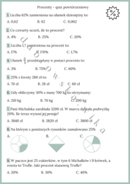 Procenty - quiz powtórzeniowy
