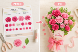 Wycinanka „Bukiet róż dla mamy”