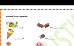 Słodkości po angielsku - słówka do uzupełnienia z kluczem Tłusty Czwartek