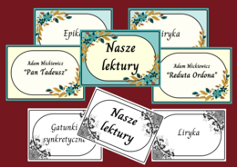 NASZE LEKTURY kl.7-8 – gazetka – 25 str. – fiszki – 2 wersje