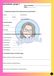 Gramatyka 3 - sprawdzian/karta pracy