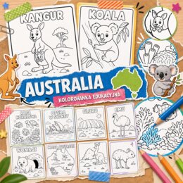 Kolorowanka edukacyjna. Australia w obrazkach