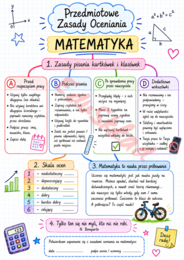 Przedmiotowe Zasady Oceniania z matematyki – wklejki dla uczniów