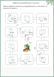 Objętość sześcianu i prostopadłościanu - wyspa skarbów
