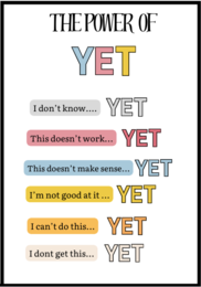 Duży Plakat ' The power of yet"| Idealna dekoracja do sali językowej i nie tylko| 12 elementów do złożenia