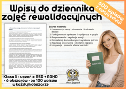 Wpisy do dziennika rewalidacji ASD ADHD
