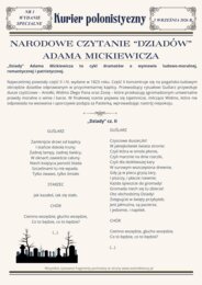 Narodowe czytanie "Dziadów" Adama Mickiewicza