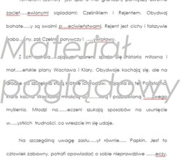 "Zemsta" - Aleksandra Fredry - dyktando ortograficzne