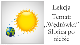 Klasa 4 - "Wędrówka" Słońca po niebie - prezentacja