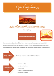 Opis krajobrazu. Mój dzień w australijskiej szkole. Kartka z podróży. Legenda inspirowana Australią.