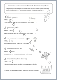 Kosmiczny Escape Room ‐ dodawanie i odejmowanie liczb dodatnich