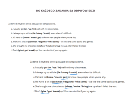 Together klasa 6 Unit 1 Dodatkowe zadania powtórzenie Słownictwo Gramatyka Komunikacja Szkoła Present Continuous Czasowniki Statyczne Wyrazanie opinii