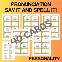 PERSONALITY PRONUNCIATION CARDS