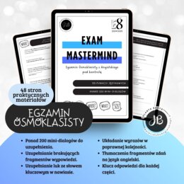 EXAM MASTERMIND: Egzamin Ósmoklasisty z Angielskiego pod kontrolą - funkcje językowe, zadania otwarte