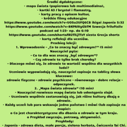 Scenariusze edukacja zdrowotna klasa 7 część 2 (lekcje 17-32) na podstawie programu nauczania proponowanego przez MEN HOLISTYCZNA EDUKACJA PROZDROWOTNA W SZKOLE PODSTAWOWEJ – CIAŁO, UMYSŁ, DUCH. Program nauczania edukacji zdrowotnej dla klas IV-VIII szko