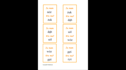 Zestaw kart typu kto ma, ja mam – wyrazy