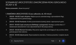 Asystent AI: Generator Scenariuszy Zakończenia Roku — gotowy scenariusz uroczystości | Kl. 4–8