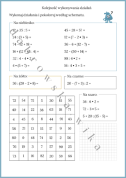 Kolejność wykonywania działań - kodowanka