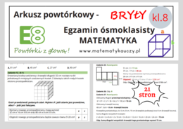 ARKUSZ POWTÓRKOWY kl. 8 – BRYŁY + odpowiedzi / Wymagania na 2025 rok