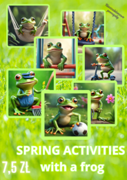 Spring activities with a cute frog