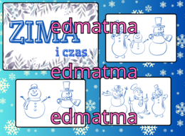 Zima i czas - gazetka szkolna + karta pracy. Matematyka