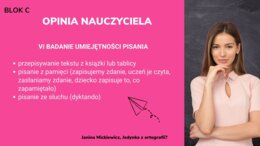 "Od opinii nauczyciela do dostosowań wymagań"